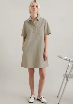 Jeanskleid regular aus gestreiftem Organic Cotton