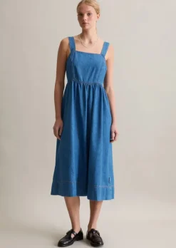 Jeanskleid relaxed mit recyeltem Leinen-Garn