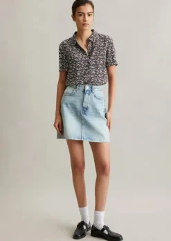 Jeans-Minirock regular aus Rigid-Denim