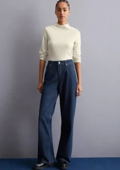 Jeans Model Tomma wide aus dunkelblauem Rigid Denim