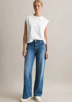 Jeans Model Tomma wide aus leichter Bio-Baumwoll-Qualität