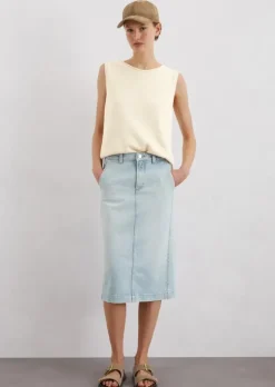Jeansrock regular aus Baumwolle-Lyocell-Stretch