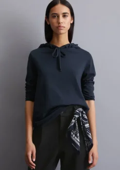 Kapuzen-Longsleeve relaxed aus weichem Single Jersey