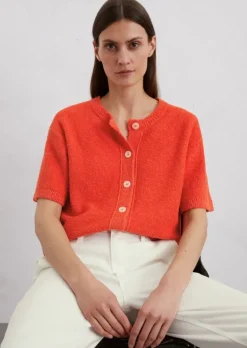 Kurzarm-Cardigan regular aus Bouclé-Garn