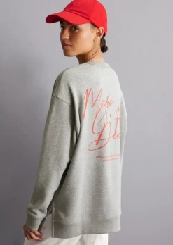 Langes Sweatshirt relaxed aus Bio-Baumwoll-Mix
