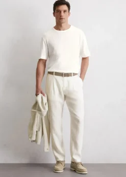 Leinenhose Model Osby jogger pleats mit elastischem Bund