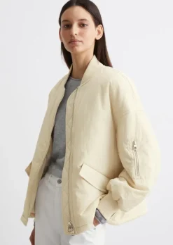Long-Blouson relaxed aus Crinkle-Nylon