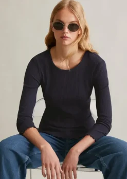 Longsleeve regular aus modernem Ribbjersey
