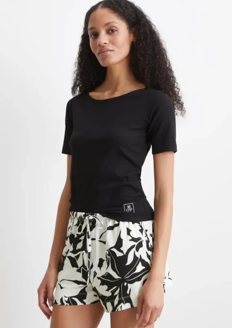 Loungeshirt aus geripptem Bio-Baumwoll-Modal-Mix