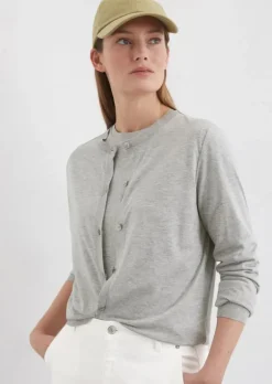 Luxury Jersey-Cardigan regular aus TENCEL™ Lyocell-Baumwolle-Mix