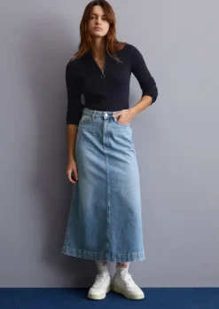 Maxi-Jeansrock wide ohne Stretch-Anteil