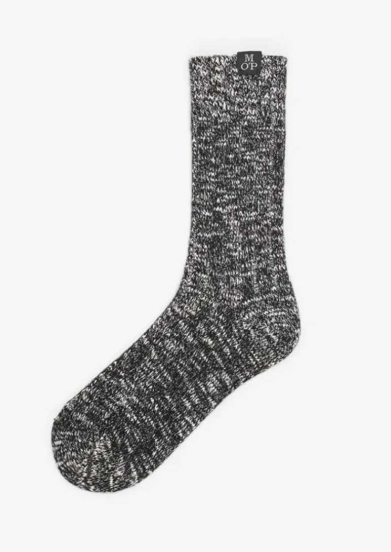Melierte Rippstrick-Socken aus softem Bio-Baumwoll-Mix