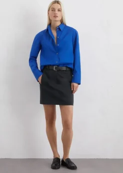 Minirock regular aus Polyester-Schurwolle-Mix
