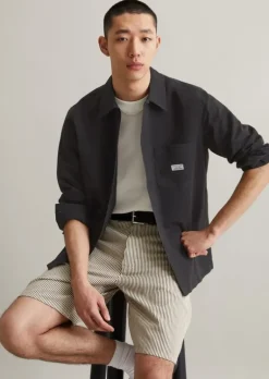 Overshirt aus Bio-Baumwolle und Leinen