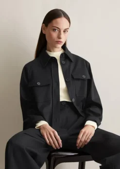 Overshirt boxy shaped aus Organic-Cotton-Lyocell-Mix