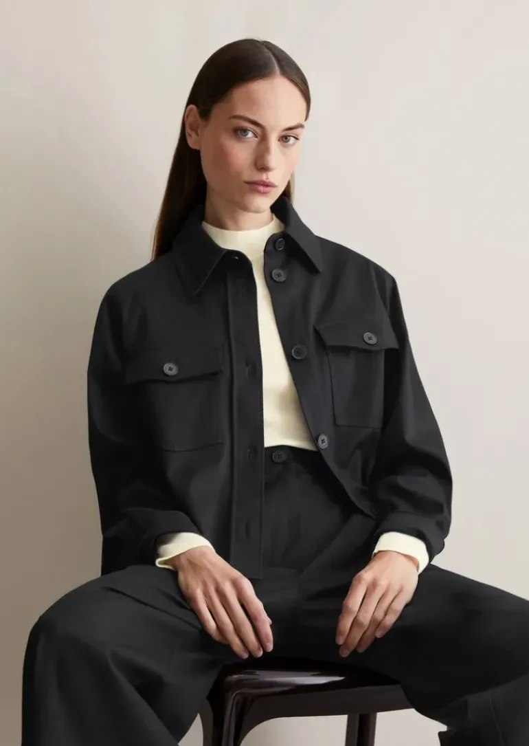 Overshirt boxy shaped aus Organic-Cotton-Lyocell-Mix
