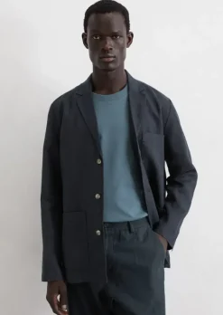 Overshirt im Blazer-Stil aus reinem Leinen