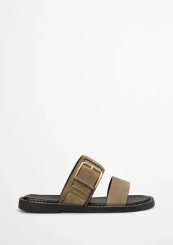 Pantolette aus edlem Velours-Rindleder