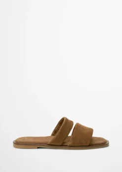 Pantolette aus softem Veloursleder