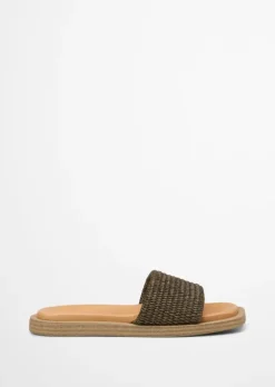 Pantolette in Raffiabast-Optik