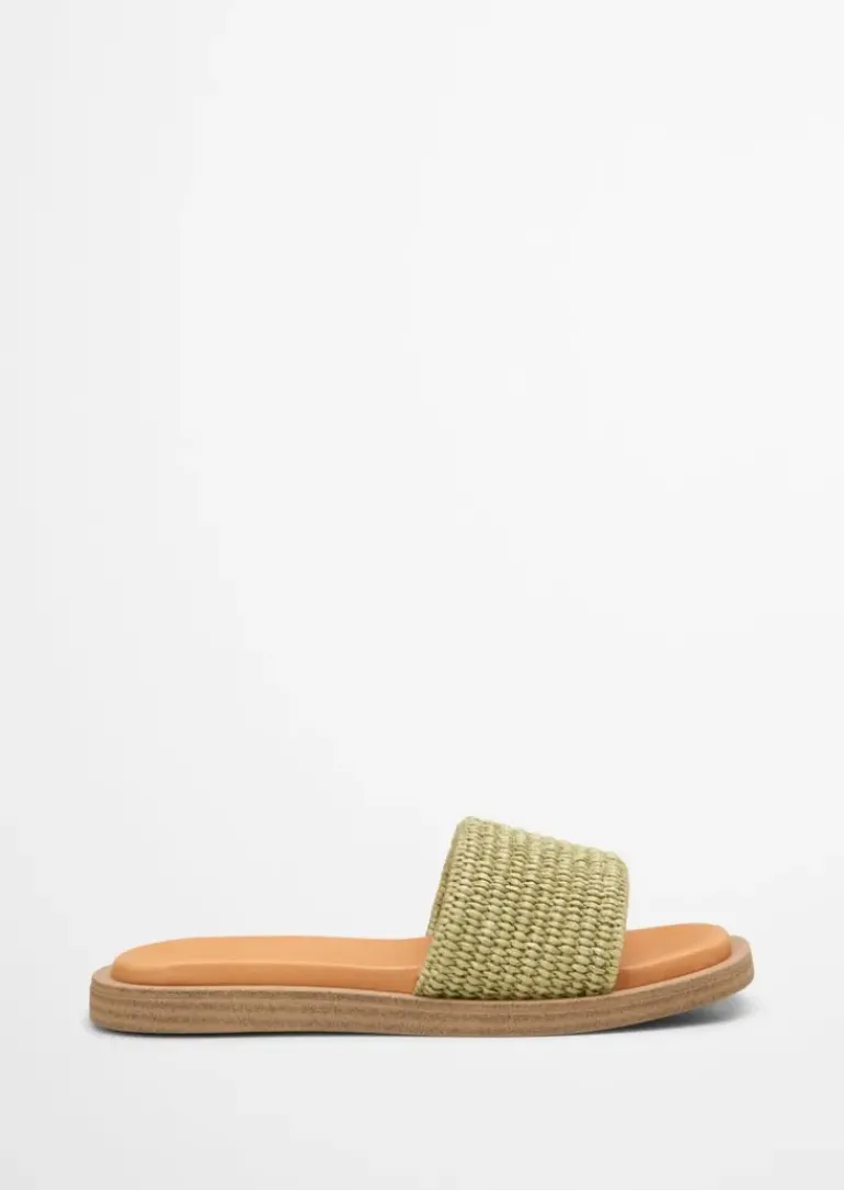 Pantolette in Raffiabast-Optik