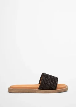 Pantolette in Raffiabast-Optik