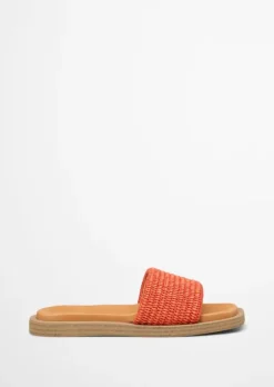 Pantolette in Raffiabast-Optik