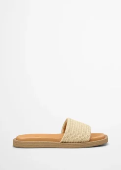 Pantolette in Raffiabast-Optik