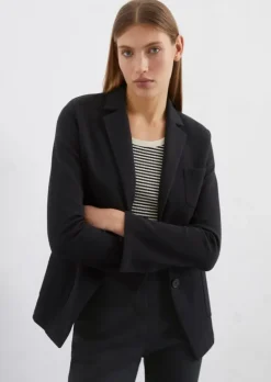 Piqué-Jerseyblazer regular aus Organic Cotton-Mix