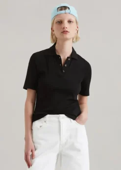 Poloshirt slim aus softem Ripp-Jersey