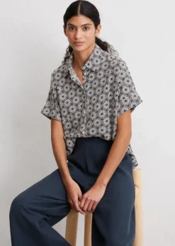 Print-Bluse regular aus feinem Single Jersey