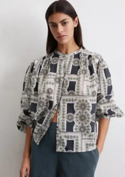 Print-Bluse relaxed aus Silky-Touch-Voile