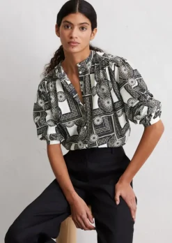 Print-Bluse relaxed aus Silky-Touch-Voile