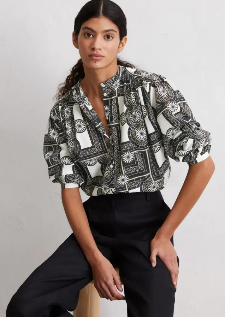 Print-Bluse relaxed aus Silky-Touch-Voile