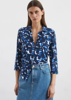 Print-Jerseybluse regular aus LENZING™ ECOVERO™