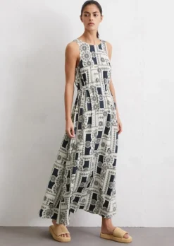 Print-Kleid flared aus ECOVERO™ von LENZING™
