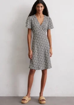 Print-Kleid flared aus ECOVERO™ von LENZING™