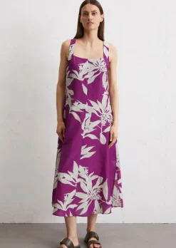 Print-Kleid flared aus Organic-Cotton-Viskose-Mix