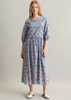 Print-Kleid relaxed aus Baumwoll-Voile