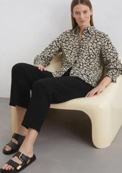 Print-Langarm-Bluse relaxed aus Silky-Touch-Voile-Qualität