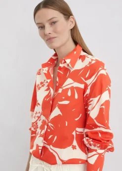 Print-Langarm-Bluse relaxed aus Silky-Touch-Voile-Qualität
