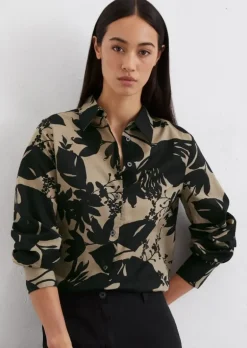 Print-Langarm-Bluse relaxed aus Silky-Touch-Voile-Qualität