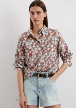 Print-Langarm-Bluse relaxed aus Silky-Touch-Voile-Qualität
