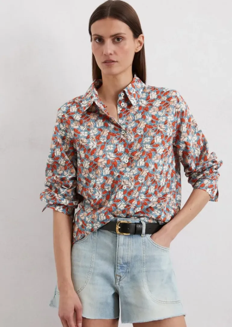 Print-Langarm-Bluse relaxed aus Silky-Touch-Voile-Qualität