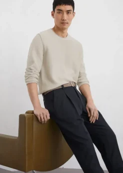 Pullover regular aus Bio-Baumwoll-Leinen-Mix