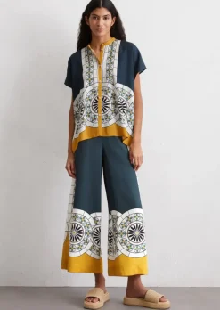 Ärmellose Print-Bluse relaxed aus ECOVERO™ von LENZING™