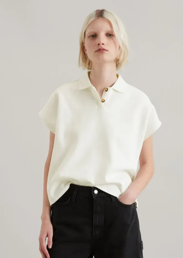 Ärmelloses Poloshirt wide aus Organic Cotton