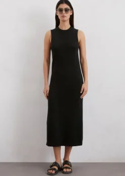 Ärmelloses Strickkleid slim aus Bio-Baumwolle-Leinen-Mix