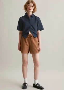 Schlupf-Shorts relaxed aus Baumwolle-Leinen-Mix
