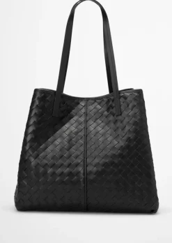 Shopper large aus geflochtenem Rindleder